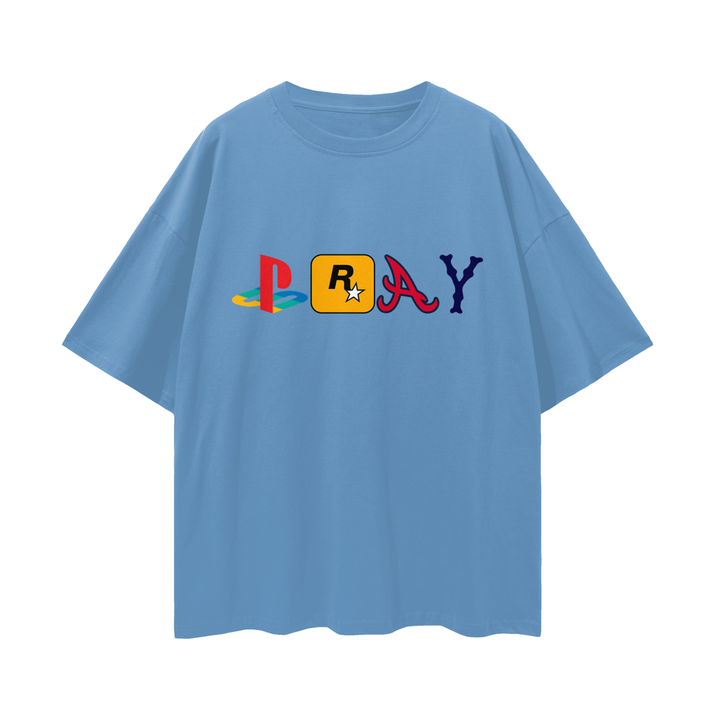 Religious Jesus Pray Logos Like Graphic Oversized T Shirt