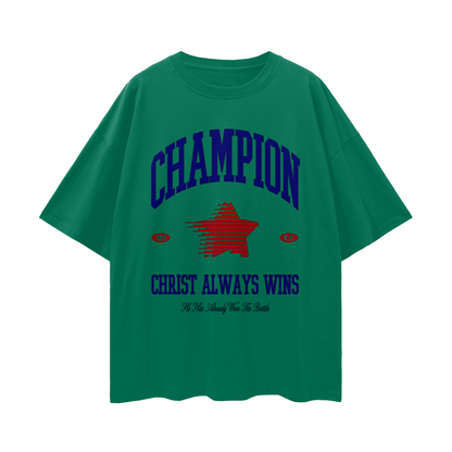 Religious Christ Always Wins 90s Y2K Vintage Like Graphic Oversized T Shirt