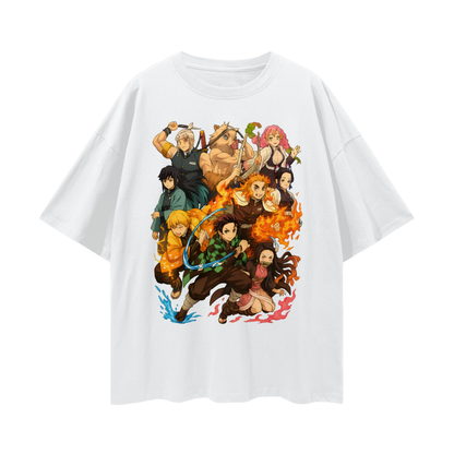 Vintage/Y2K Demon Slayer Anime All Characters Oversized T Shirt