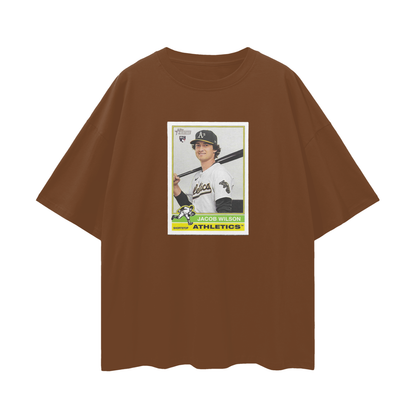 Jacob Wilson Athletics Rookie Card T Shirt Vintage Like Graphic Oversized T Shirt