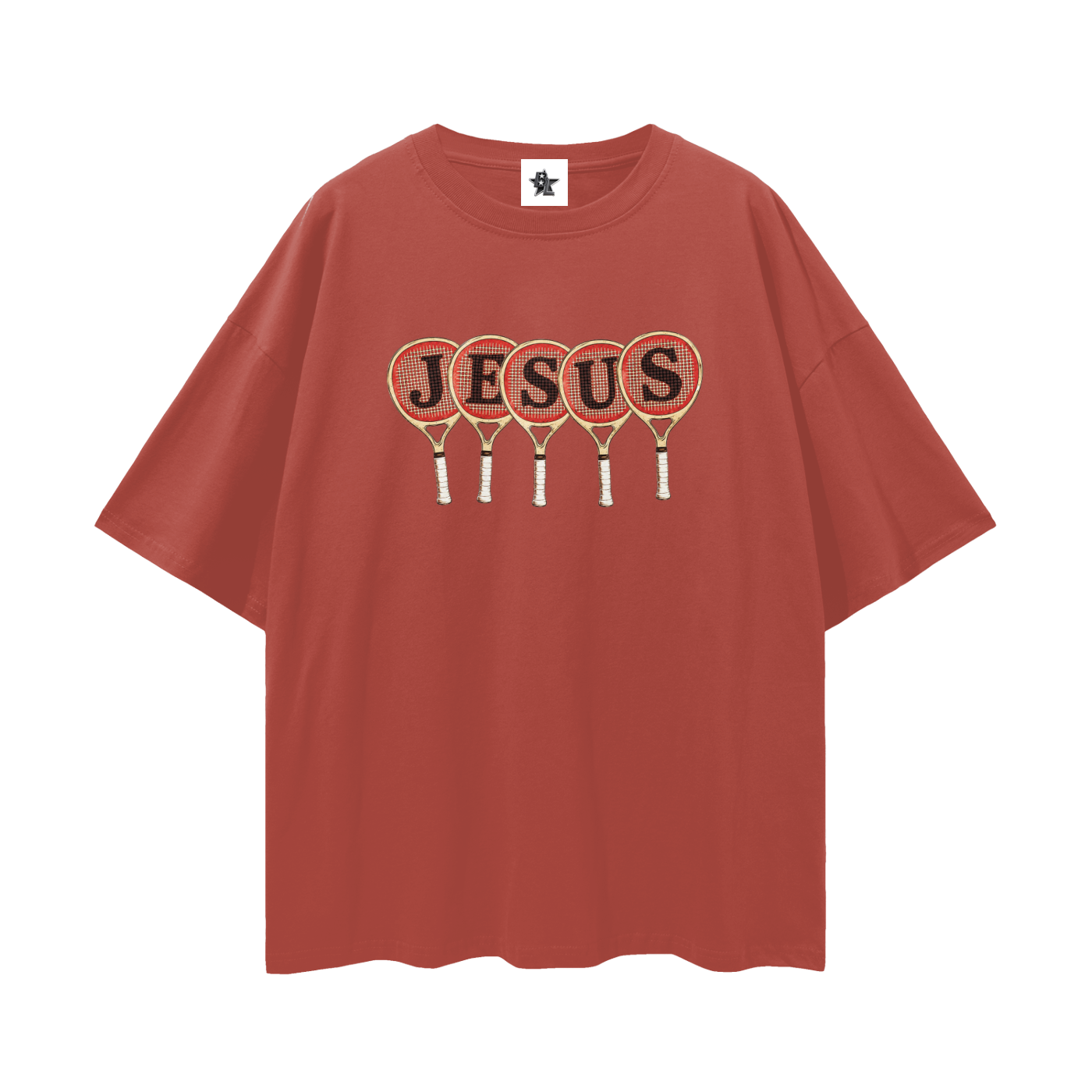 Vintage/Y2K Religious Jesus Tennis Racket Oversized T Shirt