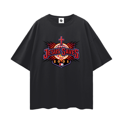 Vintage/Y2K Religious Jesus Saves Oversized T Shirt