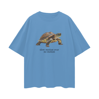 Funny Slow Motion Over No Motion Turtle Vintage Like Graphic Oversized T Shirt