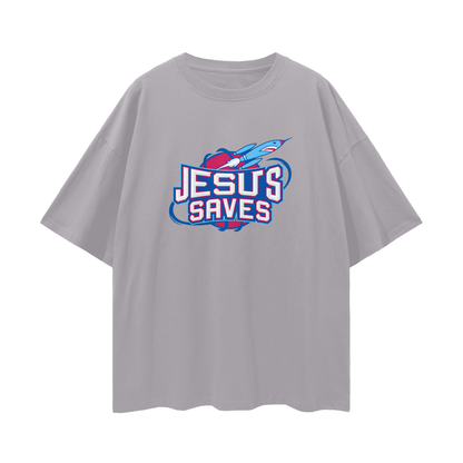 Religious Jesus Saves Vintage Houston Rockets Like Graphic Oversized T Shirt
