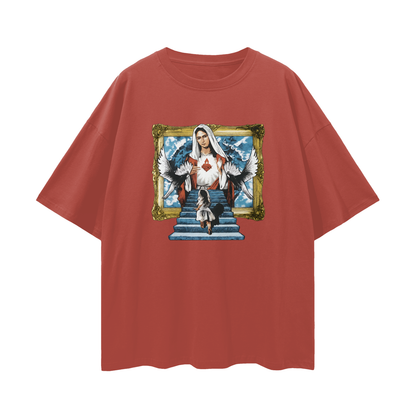 Religious Jesus Stairway To Heaven Graphic Oversized T Shirt