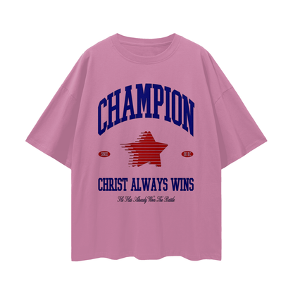 Religious Christ Always Wins 90s Y2K Vintage Like Graphic Oversized T Shirt