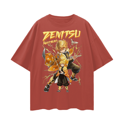 Vintage/Y2K Demon Slayer Zenitsu Agatsuma Anime Oversized T Shirt