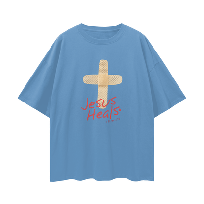 Religous Vintage/Y2K Jesus Heals Band Aid Oversized T Shirt