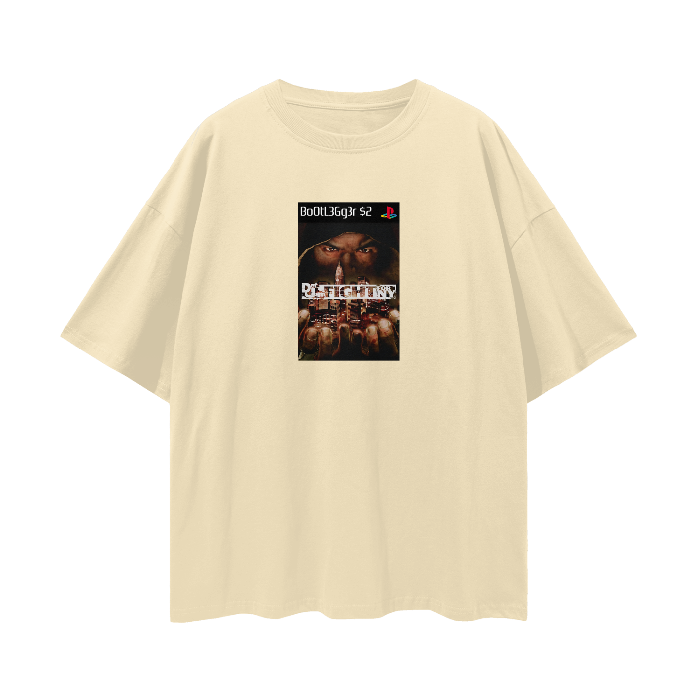 Play Station PS2 Def Jam Game Graphic Oversized T Shirt