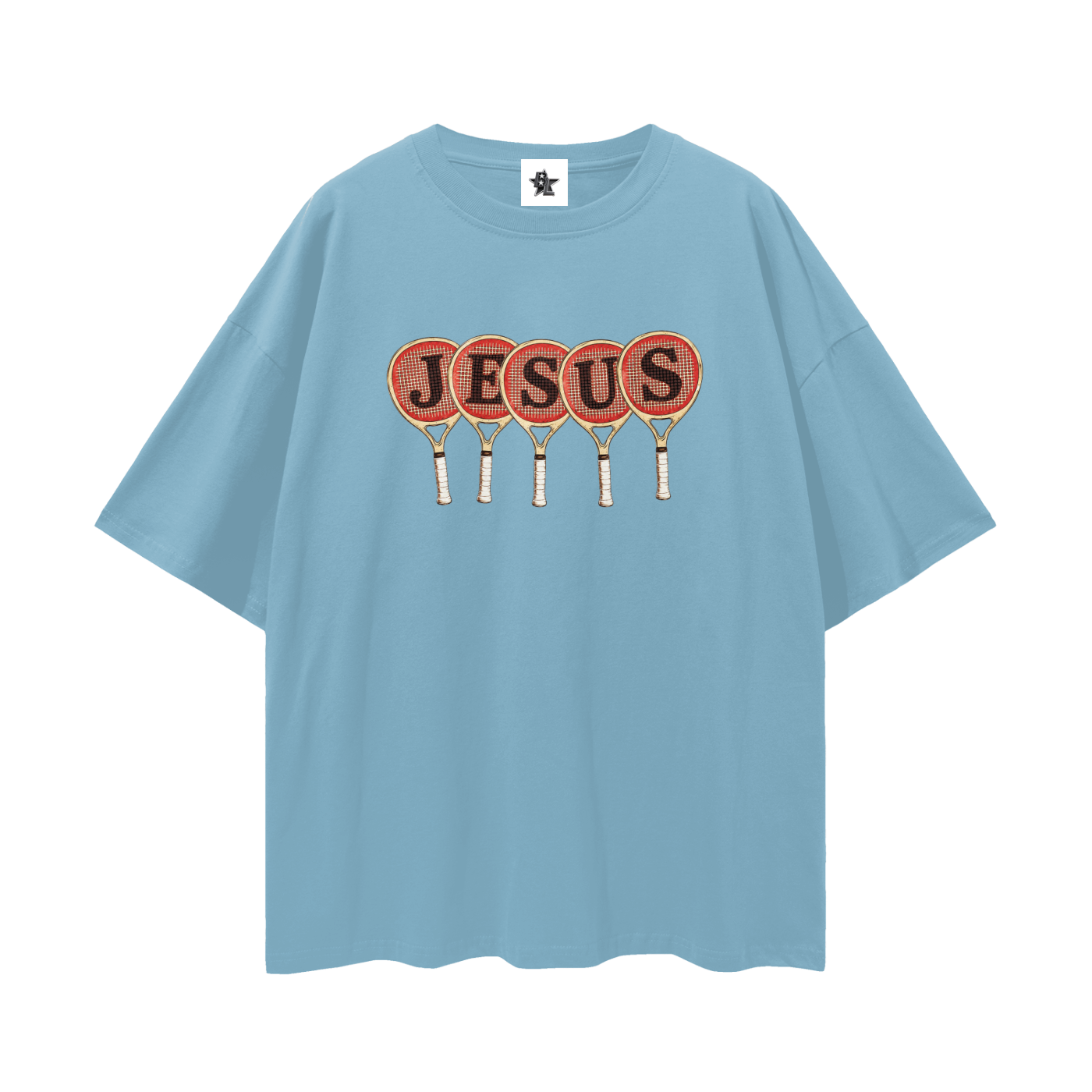 Vintage/Y2K Religious Jesus Tennis Racket Oversized T Shirt