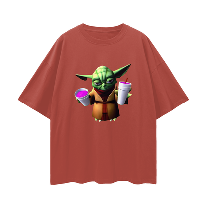 Funny Yoda Star Wars Double Cup Y2K Vintage Like Graphic Oversized T Shirt