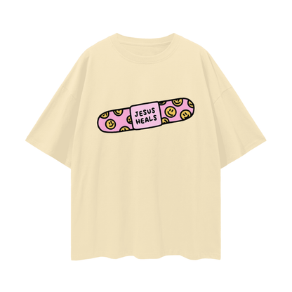 Religious Jesus Heals T Shirt Vintage Like Graphic Oversized T Shirt