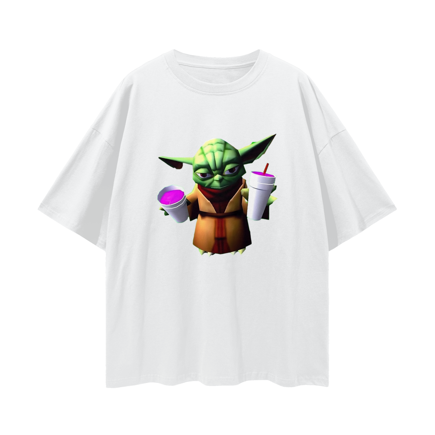 Funny Yoda Star Wars Double Cup Y2K Vintage Like Graphic Oversized T Shirt
