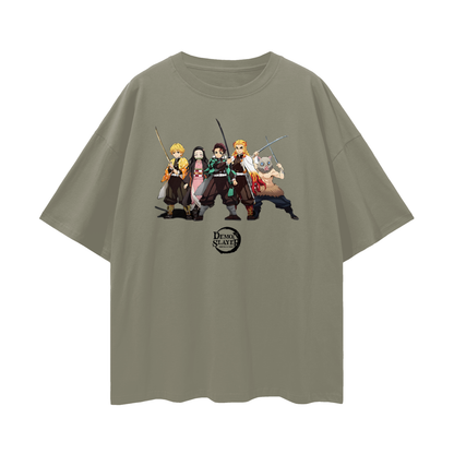 Vintage/Y2K Demon Slayer Anime All Characters Oversized T Shirt