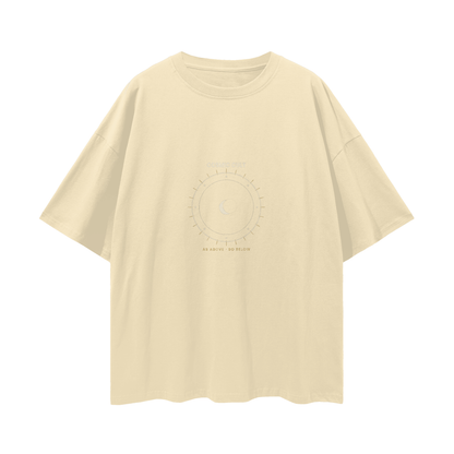 Cosmic Cult Oversized T-Shirt | Vintage Celestial Streetwear Graphic