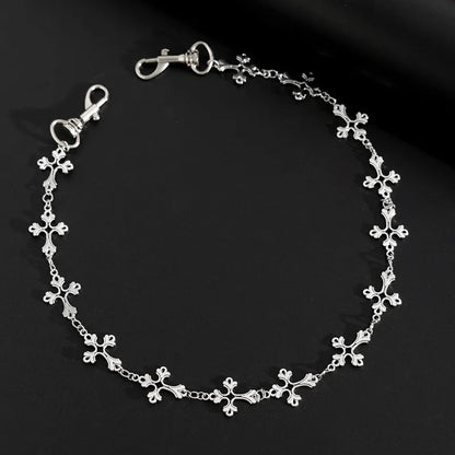 Punk Jeans Pants Chain Multi Layer Chain Punk Cross Charm Waist Wallet Chain Harajuku Belt for Hip Hop Dancers