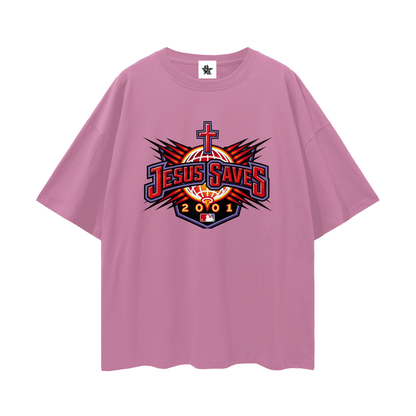 Vintage/Y2K Religious Jesus Saves Oversized T Shirt