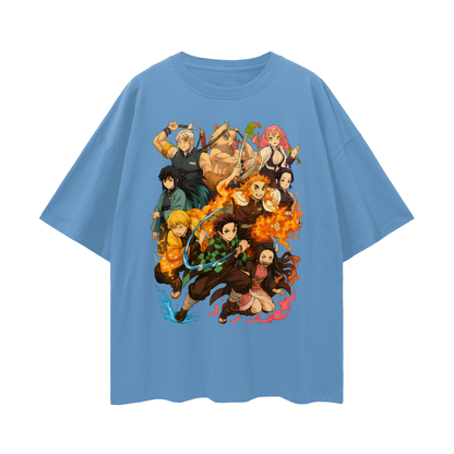 Vintage/Y2K Demon Slayer Anime All Characters Oversized T Shirt