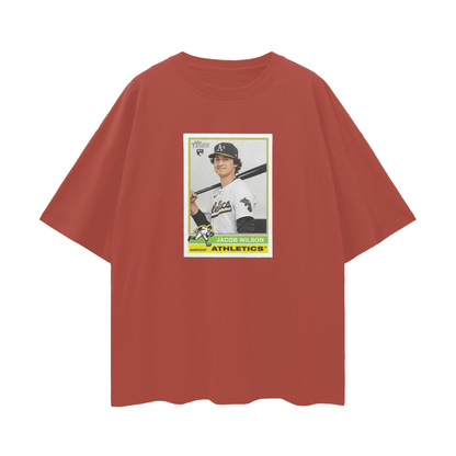 Jacob Wilson Athletics Rookie Card T Shirt Vintage Like Graphic Oversized T Shirt