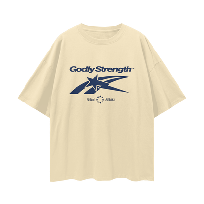 Religious Godly Strength Gym 90s Y2K Vintage Like Graphic Oversized T Shirt