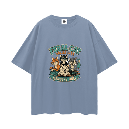 Feral Cat Social Club Tee - Members Only | Oversized Heavyweight Bootleg Graphic Tee