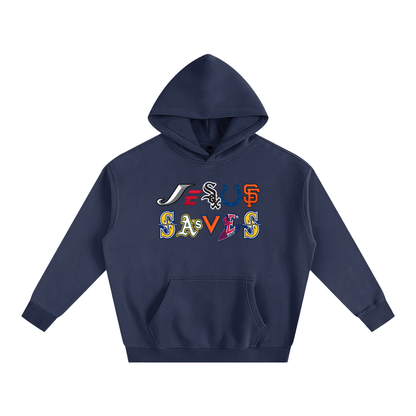 Vintage/Y2K Religious Jesus Saves Logos Oversized Hoodie