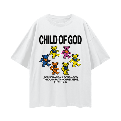 Religious Child Of God Grateful Dead Like Graphic Oversized T Shirt