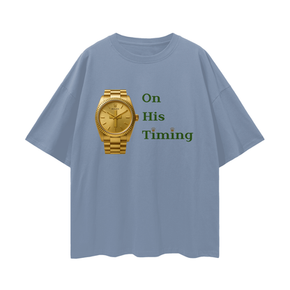 Religious Jesus On His Timing Rolex Like Graphic Oversized T Shirt