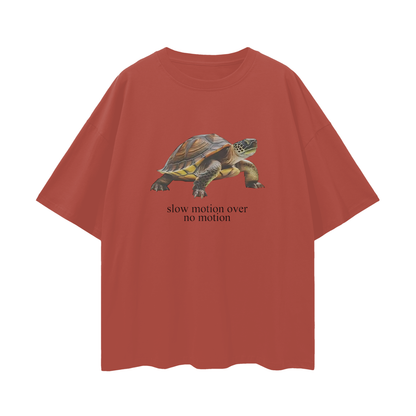 Funny Slow Motion Over No Motion Turtle Vintage Like Graphic Oversized T Shirt