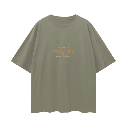 Greetings From Nowhere Oversized T-Shirt | Vintage Souvenir Streetwear Graphic