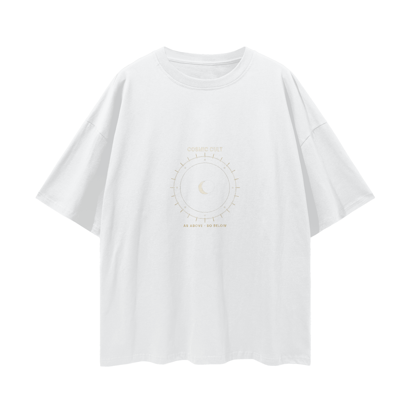Cosmic Cult Oversized T-Shirt | Vintage Celestial Streetwear Graphic