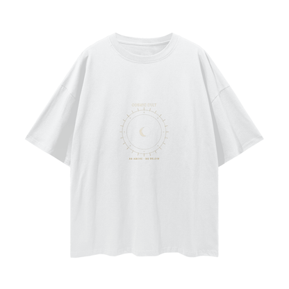 Cosmic Cult Oversized T-Shirt | Vintage Celestial Streetwear Graphic