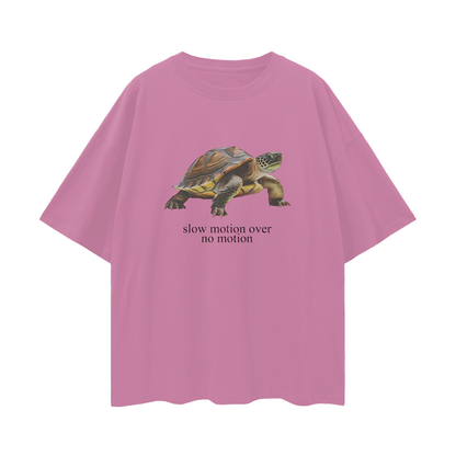Funny Slow Motion Over No Motion Turtle Vintage Like Graphic Oversized T Shirt