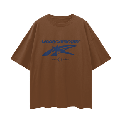 Religious Godly Strength Gym 90s Y2K Vintage Like Graphic Oversized T Shirt