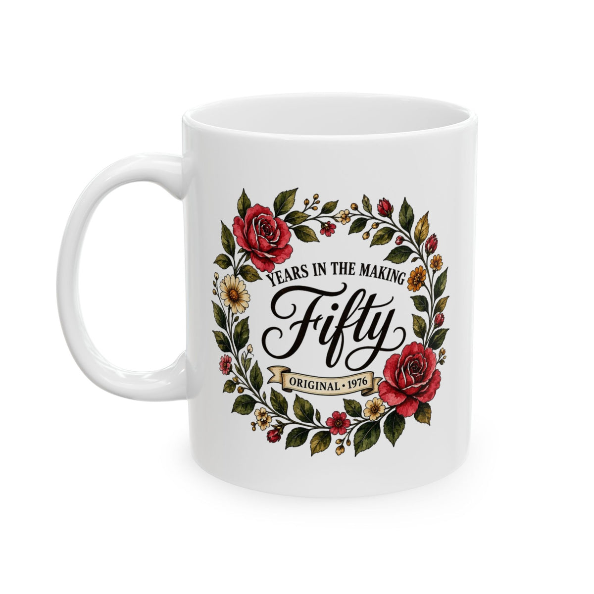 Fifty Years in the Making mug - left
