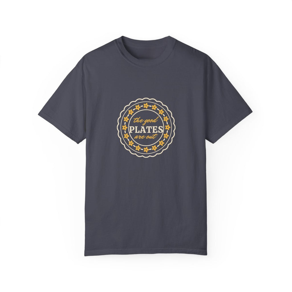 The Good Plates Are Out tee - front navy