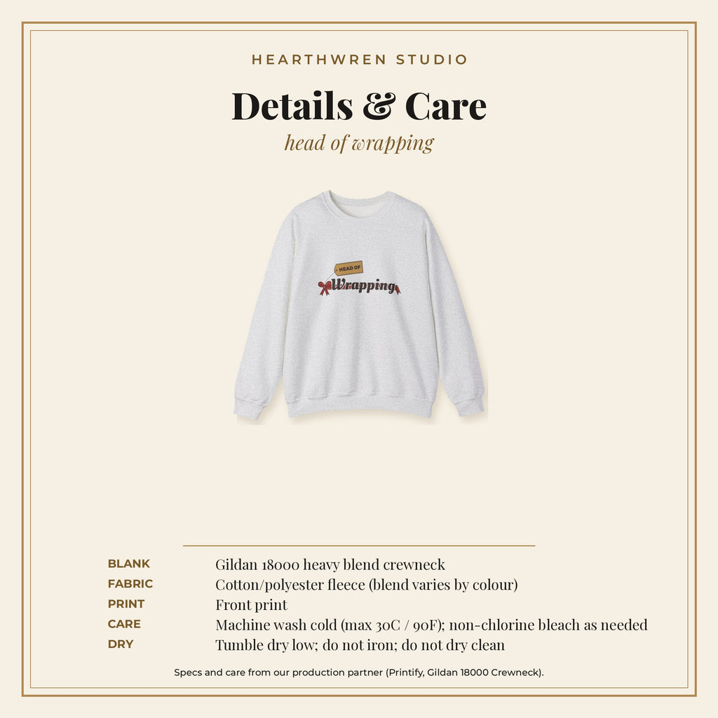 Head of Wrapping sweatshirt - care