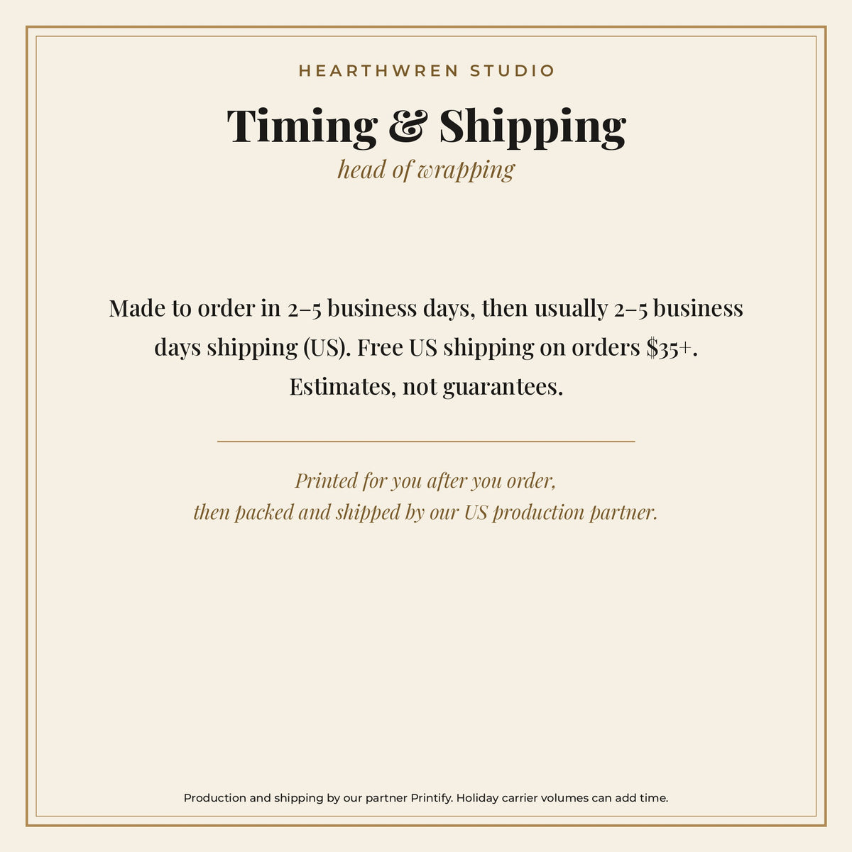 Head of Wrapping sweatshirt - timing