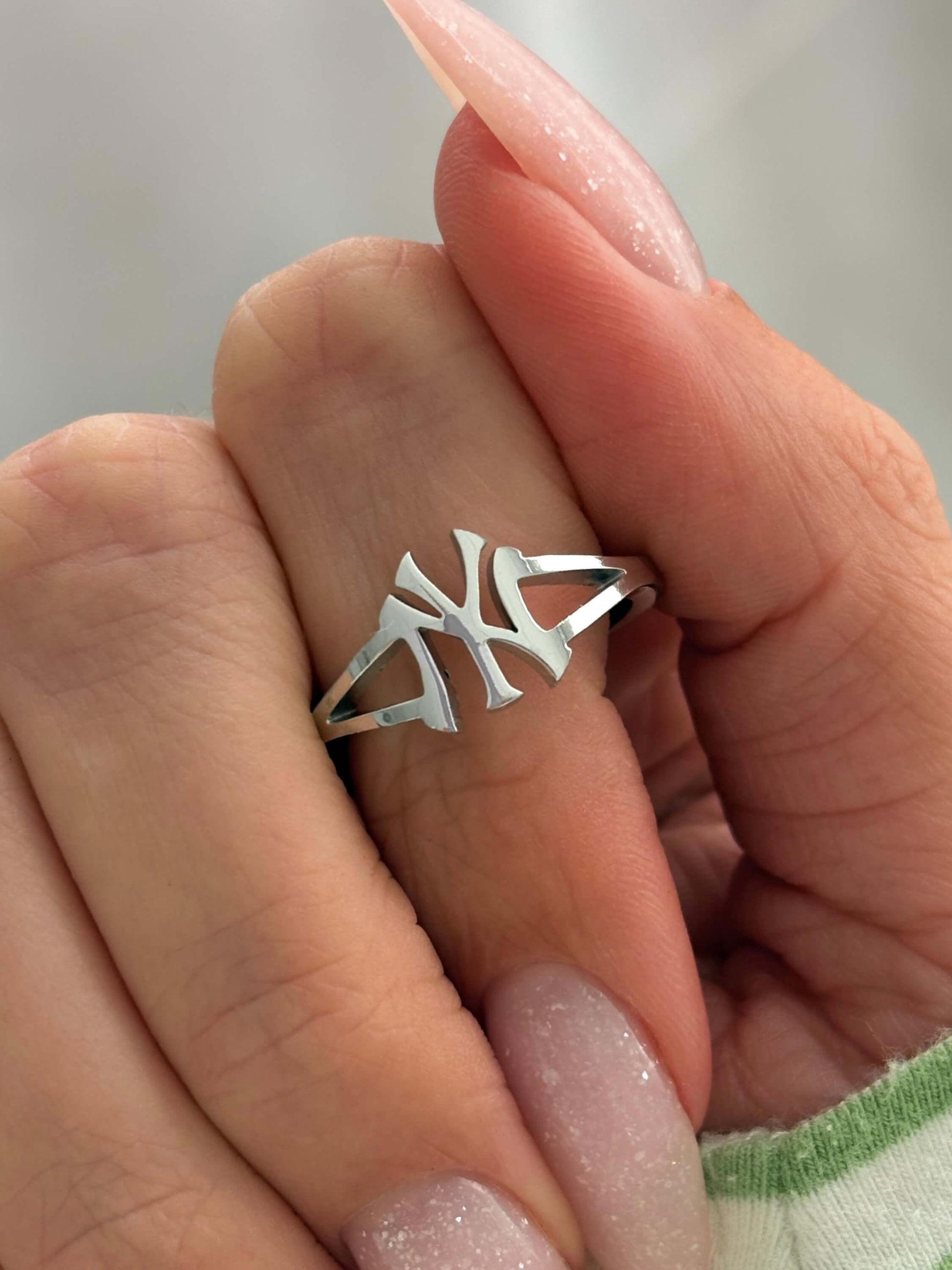 NY Logo Ring: Stainless Steel Baseball Inspired Unisex Jewelry