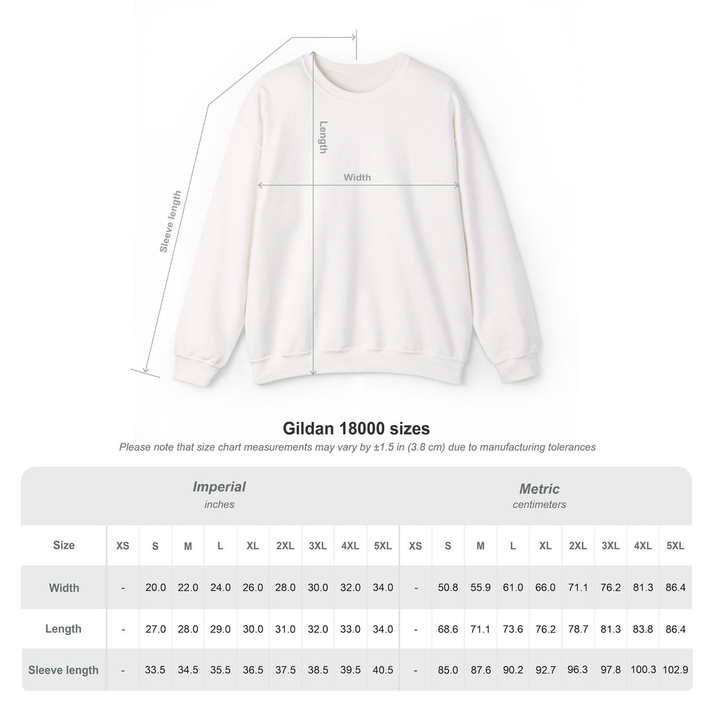 Jolly and Cozy Slightly Behind sweatshirt - size chart