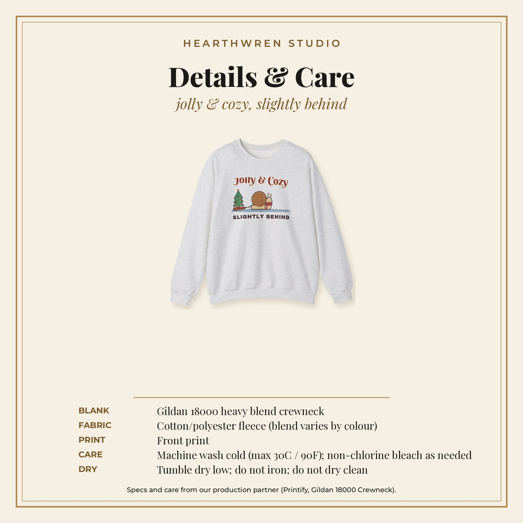Jolly and Cozy Slightly Behind sweatshirt - specs care