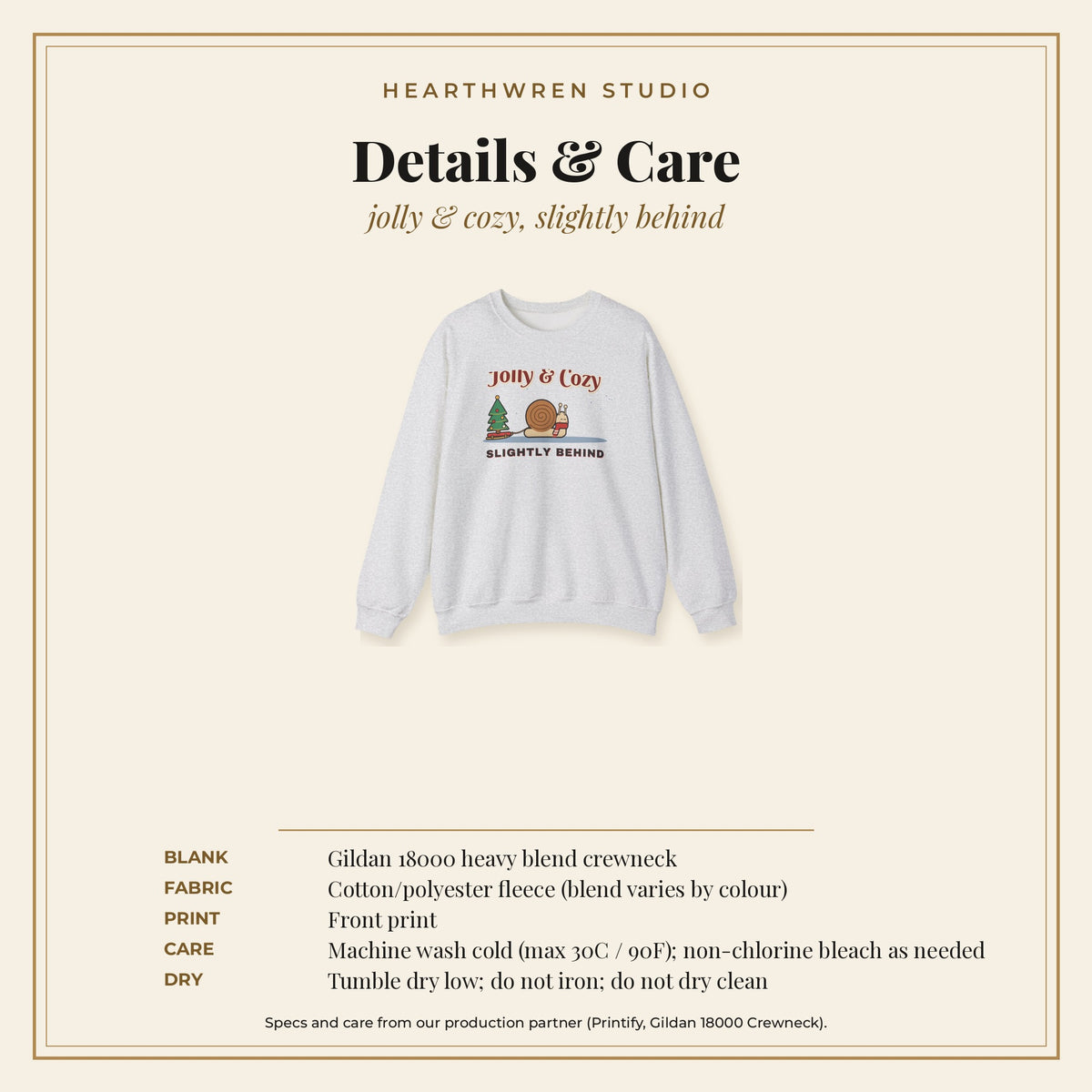 Jolly and Cozy Slightly Behind sweatshirt - specs care