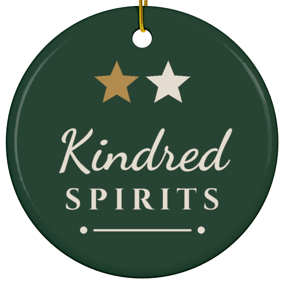 Kindred Spirits Christmas ornament - closeup