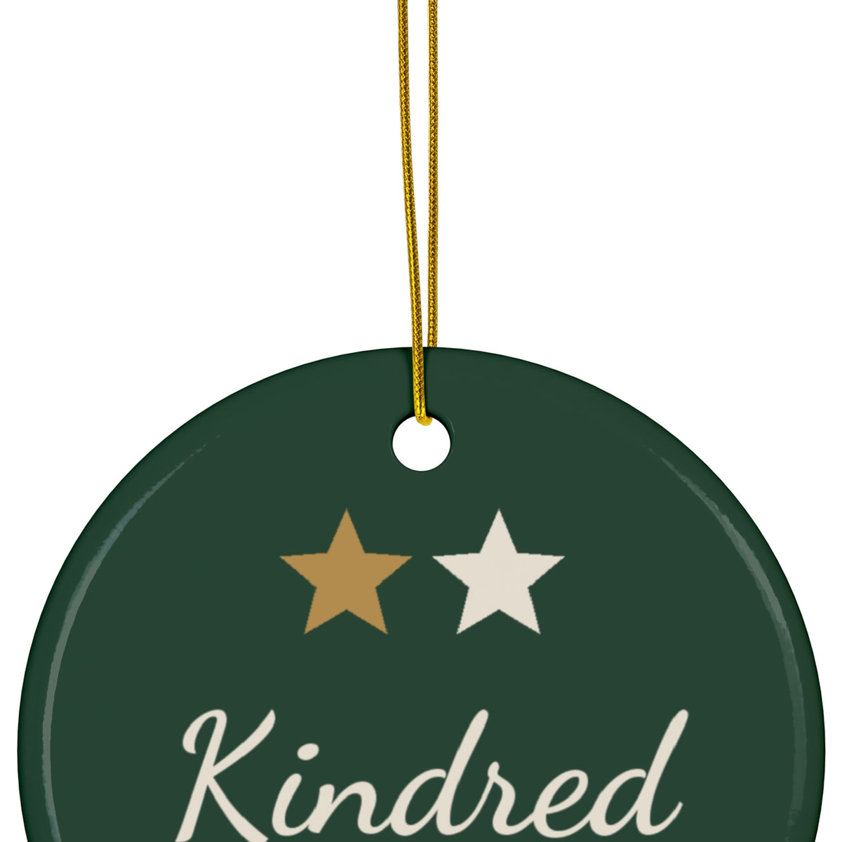 Kindred Spirits Christmas ornament - closeup string
