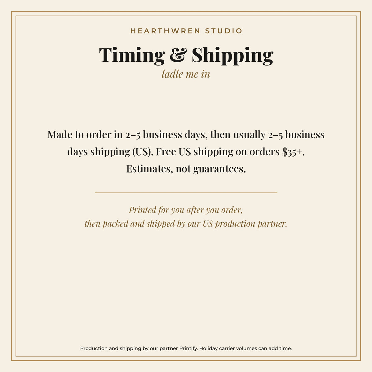 Ladle Me In mug - timing