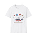 Little Minds at Work tee - front white