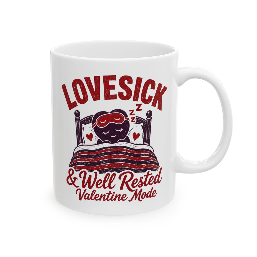 Lovesick and Well Rested mug - right