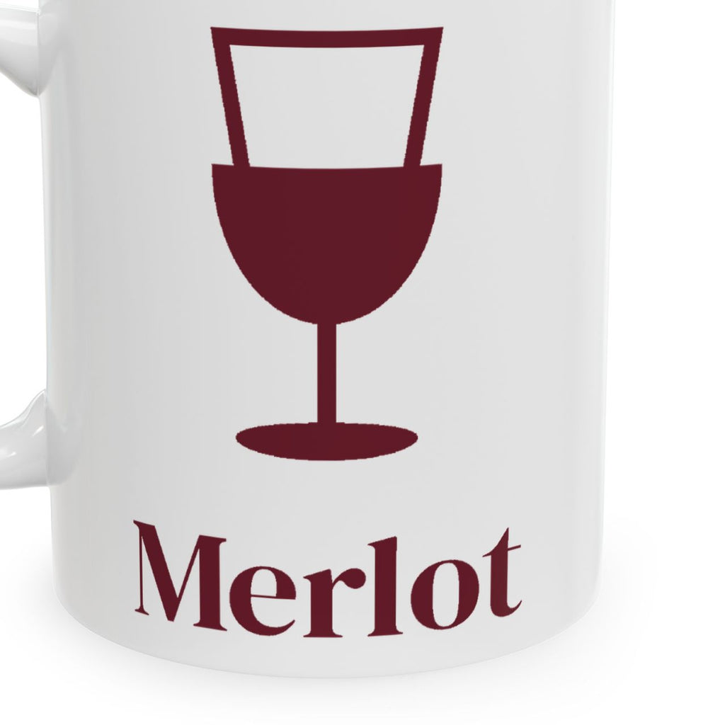 Merlot and Mistletoe Christmas mug - closeup left