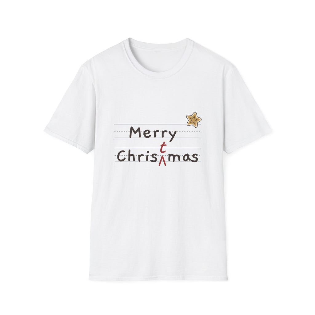 Merry Christmas Red Pen tee - front white