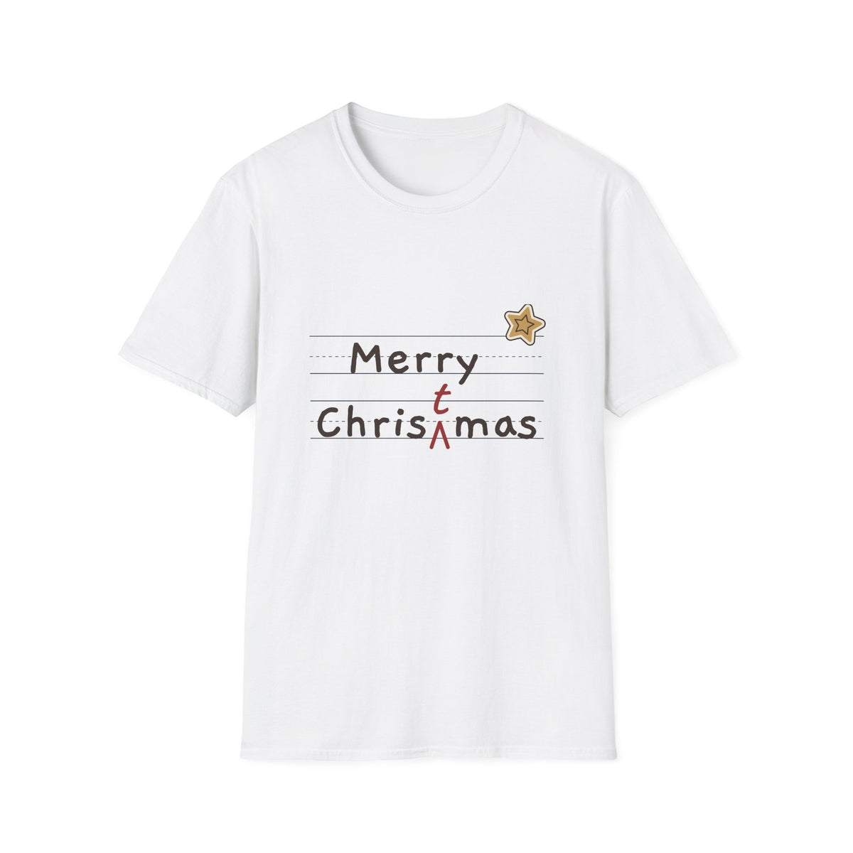 Merry Christmas Red Pen tee - front white